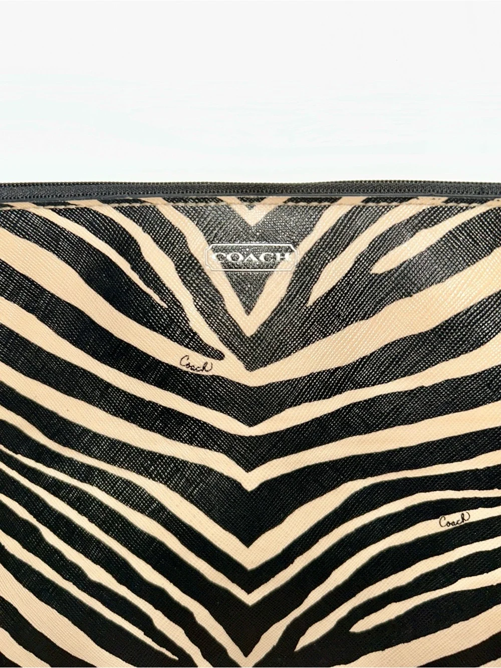 Coach Zebra Print Clutch Pouch!  Like New Condition